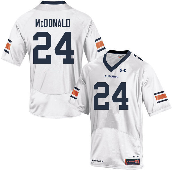 Men's Auburn Tigers #24 Craig McDonald White 2022 College Stitched Football Jersey